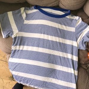 blue striped crop top